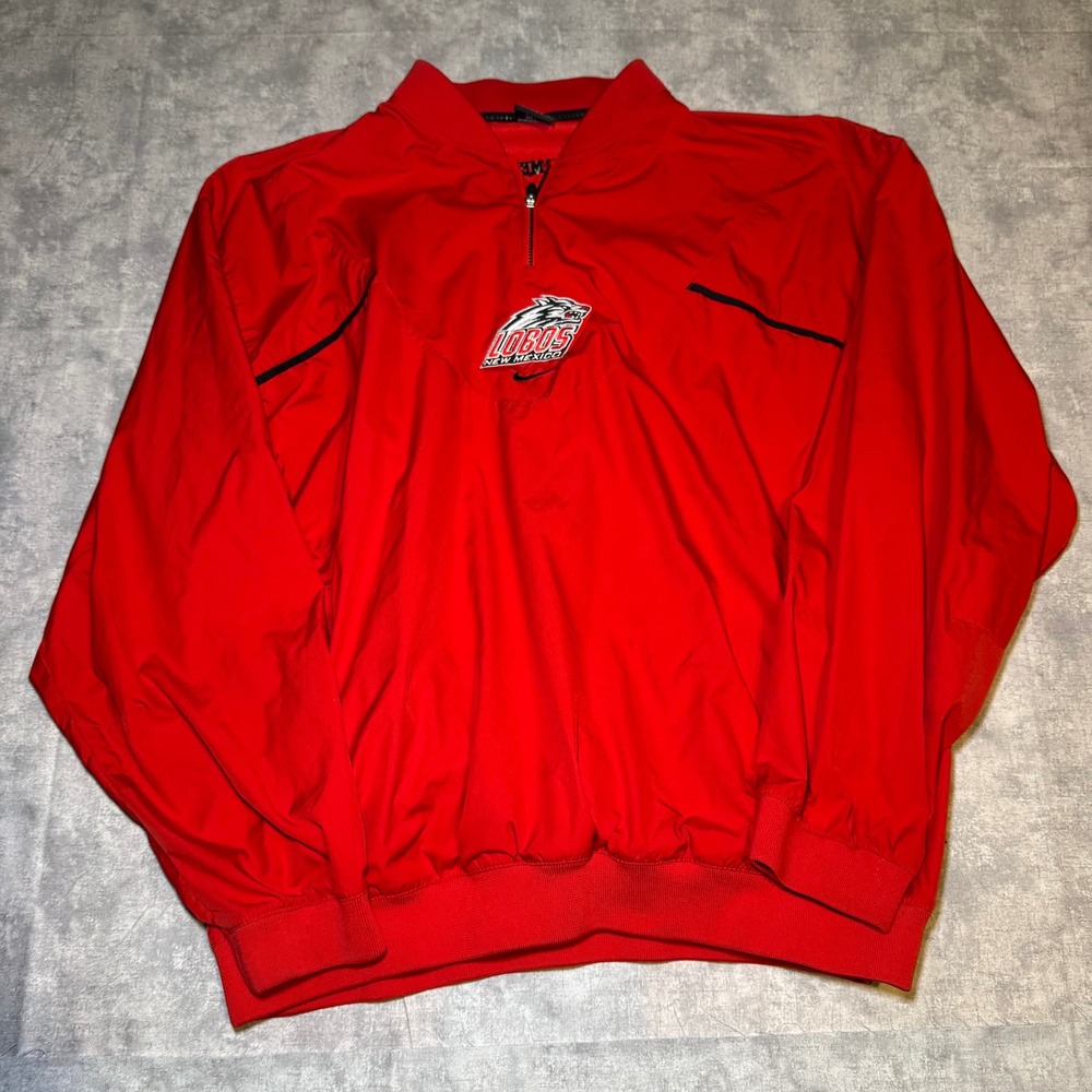 Nike Team New Mexico Lobos Clima-Fit Quarter Zip Windbreaker Red Mens Large